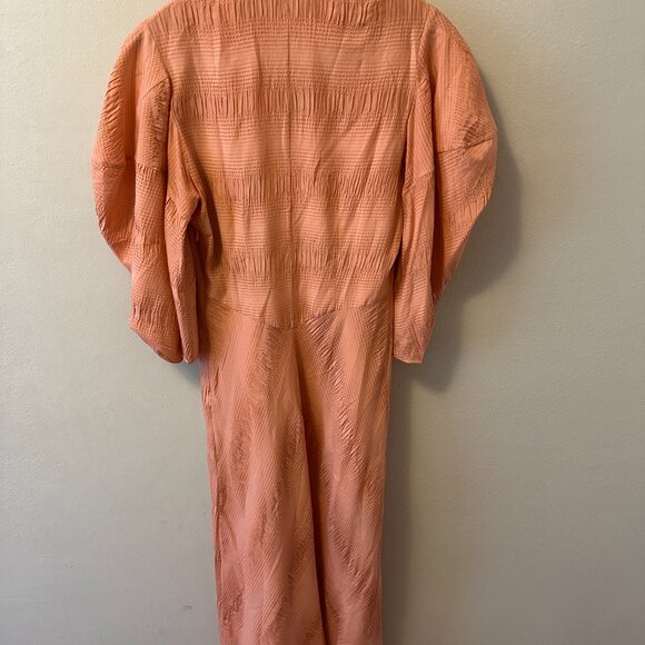 Rachel Comey Amplus Dress Light Pink Pucker Fabric, Puff Sleeve, Midi Length Wom - Picture 5 of 6